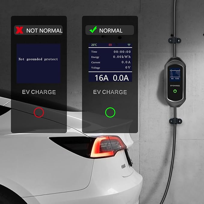 Portable Level 2 EV Charger, 32A Adjustable Screen Current Delay 240V J1722 Fast Electric Charger NEMA14-50 - Image 4