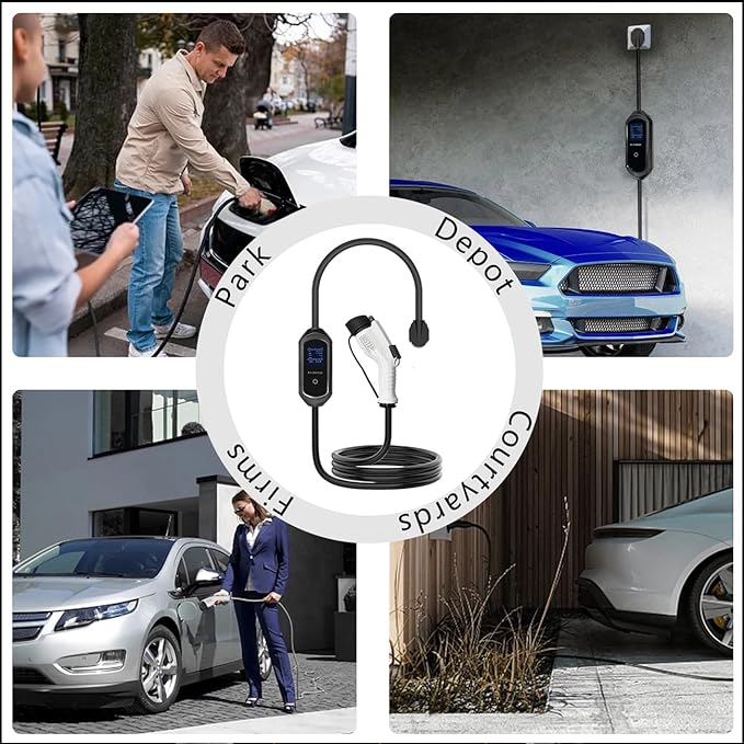 Portable Level 2 EV Charger, 32A Adjustable Screen Current Delay 240V J1722 Fast Electric Charger NEMA14-50 - Image 6