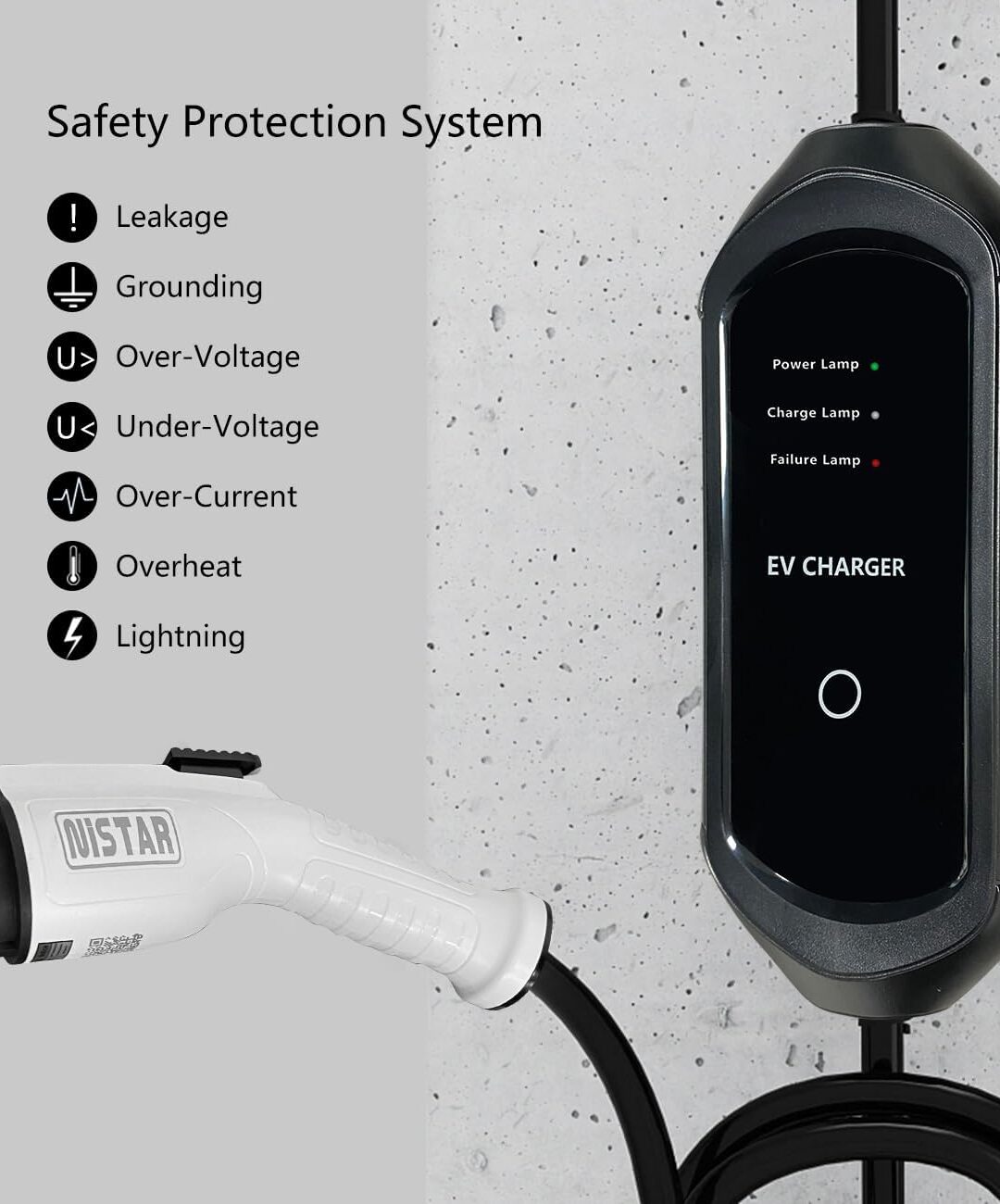 Portable Level 2 EV Charger, 32A Adjustable Current Delay 240V J1722 Fast Electric Charger NEMA14-50 - Image 6